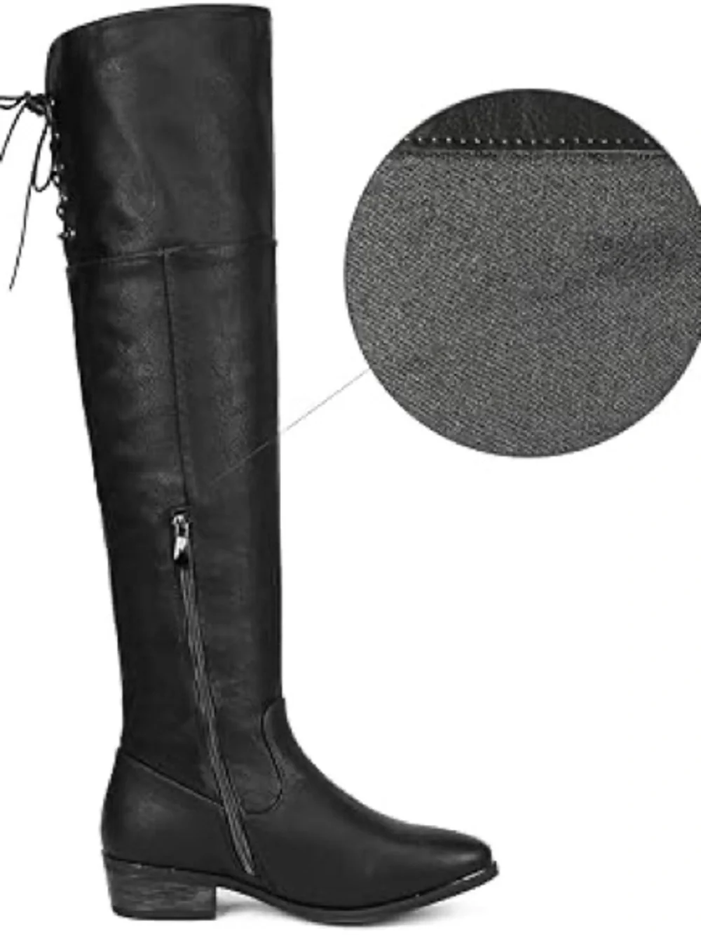 Dream Pairs Black Over-the-Knee Riding Boots - Womens 8 Regular Calf - Picture 2 of 13